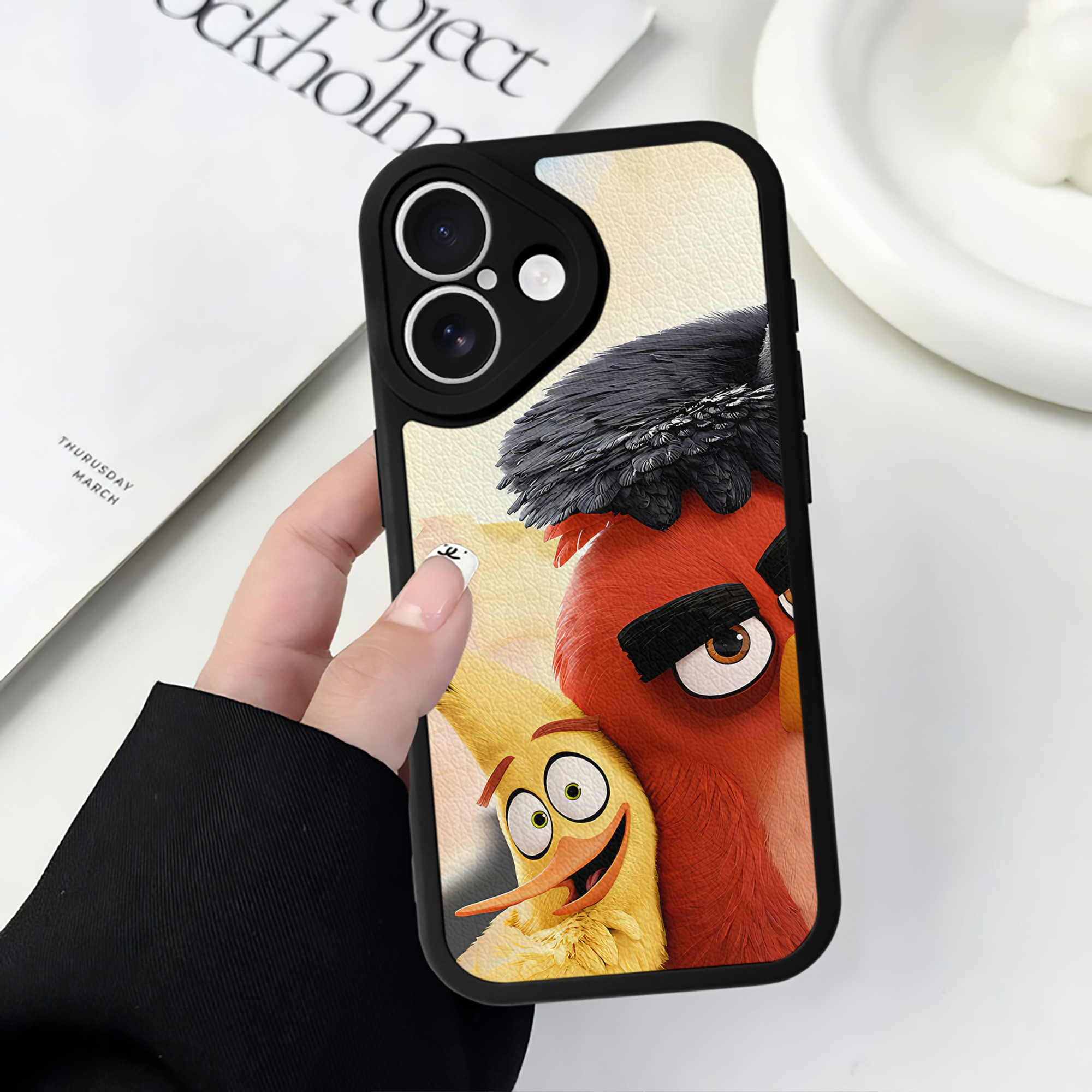 （画像用） Angry Birds アングリーバード 【iPhone 16シリーズ対応】シリコンスマホケース（レザー調） 材質：シリコン